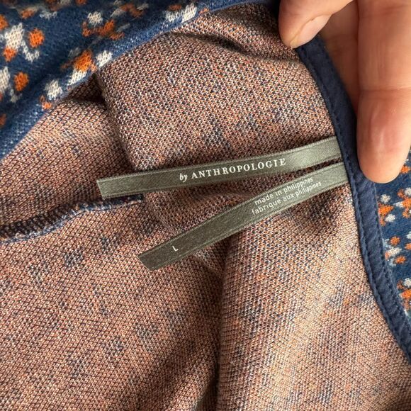 Anthropology Jacquard A-Line Sweater Mini Dress Size Large - Picture 5 of 13